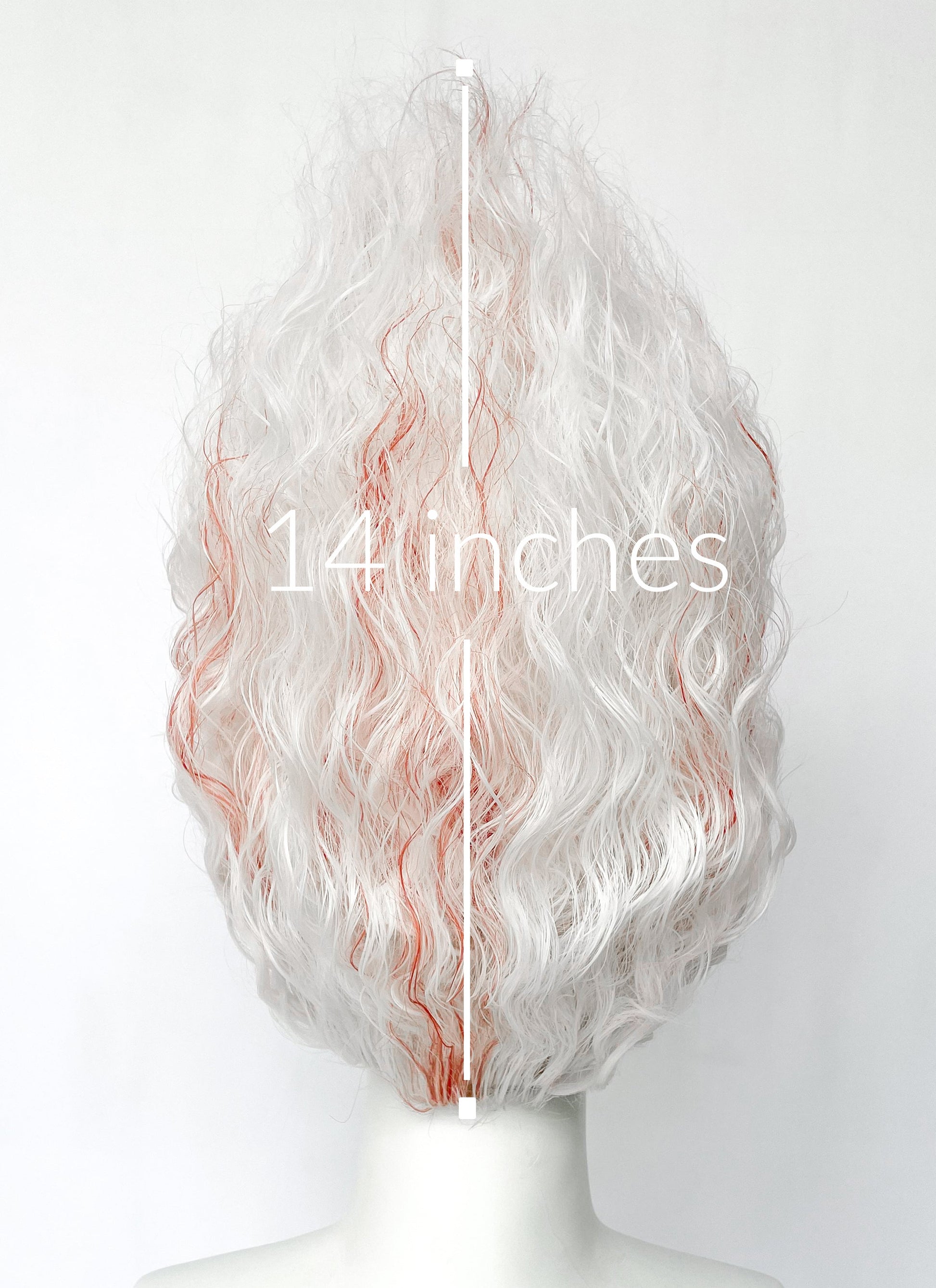 DAN DA DAN Okarun Ken Takakura White Mixed Red Wavy Lace Front Synthetic Men's Wig LF6138