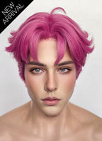 KPop Demon Hunters Saja Boys Abby Hot Pink Straight Lace Front Synthetic Men's Wig LF6145