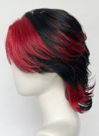 Black Mixed Red Wavy Lace Front Synthetic Men's Wig LF6151