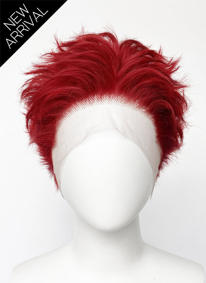Red Wavy Lace Front Synthetic Men's Wig LF6155