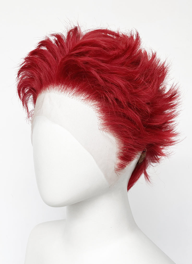 Red Wavy Lace Front Synthetic Men's Wig LF6155