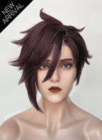 Dispatch Courtney Invisigal Reddish Purple Straight Yaki Lace Front Synthetic Hair Wig LF6159