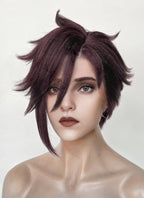 Dispatch Courtney Invisigal Reddish Purple Straight Yaki Lace Front Synthetic Hair Wig LF6159