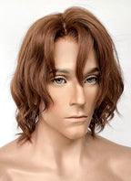 Critical Role The Mighty Nein Caleb Widogast Brown Wavy Lace Front Synthetic Men's Wig LF6171