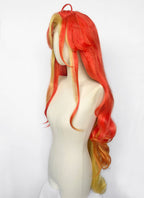Genshin Impact Mavuika Red Orange Yellow Mixed Wavy Lace Front Synthetic Wig LF6172