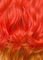 Genshin Impact Mavuika Red Orange Yellow Mixed Wavy Lace Front Synthetic Wig LF6172