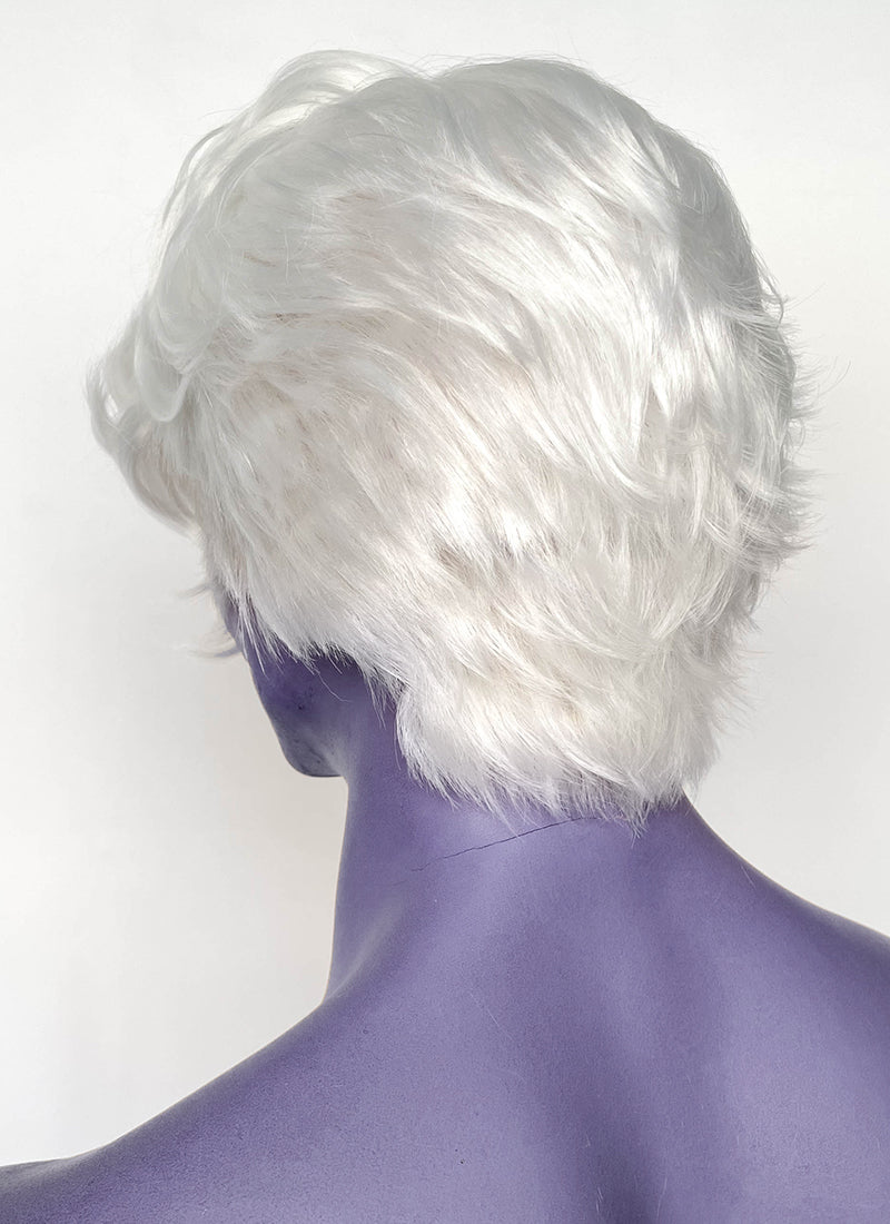 Critical Role Essek Thelyss White Wavy Lace Front Synthetic Men's Wig LF6176