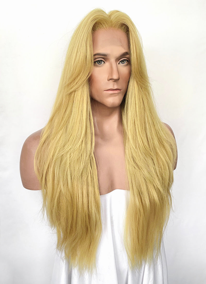 JoJo's Bizarre Adventure STEEL BALL RUN Gyro Zeppeli Blonde Straight Lace Front Synthetic Men's Wig LF6183