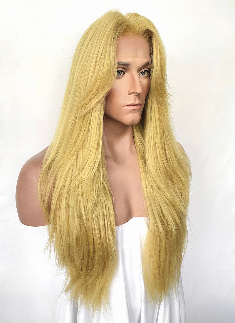 JoJo's Bizarre Adventure STEEL BALL RUN Gyro Zeppeli Blonde Straight Lace Front Synthetic Men's Wig LF6183