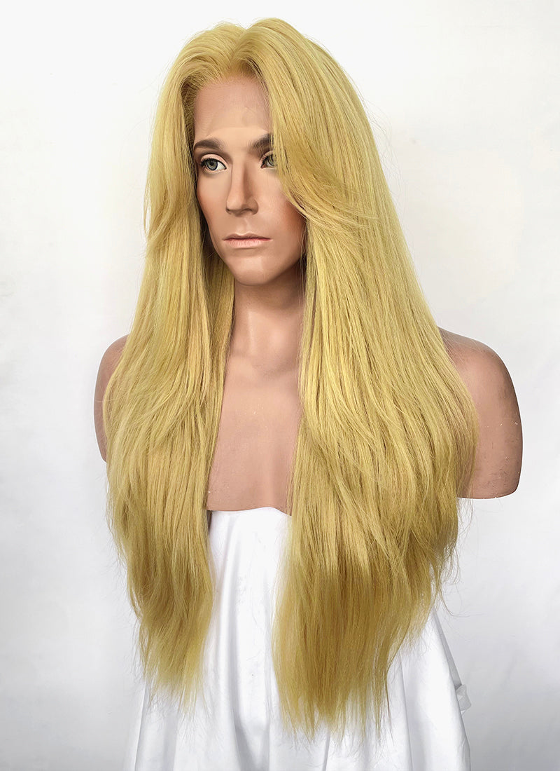 JoJo's Bizarre Adventure STEEL BALL RUN Gyro Zeppeli Blonde Straight Lace Front Synthetic Men's Wig LF6183