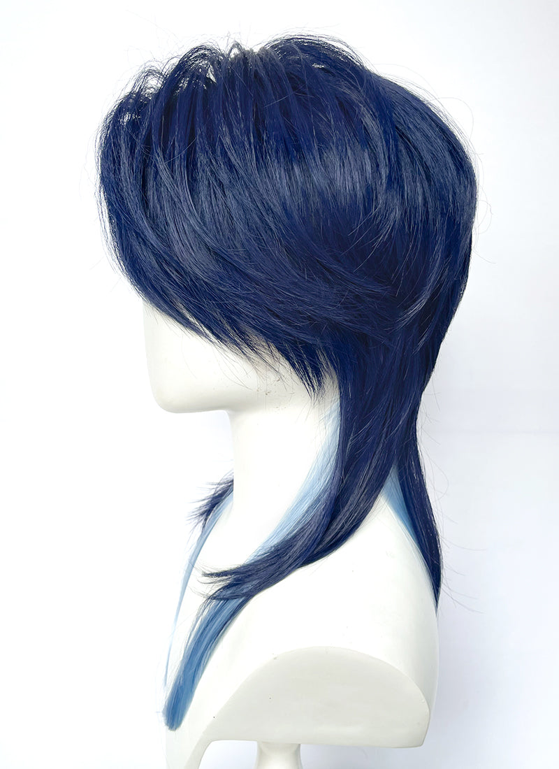 Dark Moon: THE BLOOD ALTAR SOLON Straight Two Tone Blue Lace Front Synthetic Wig LF6190