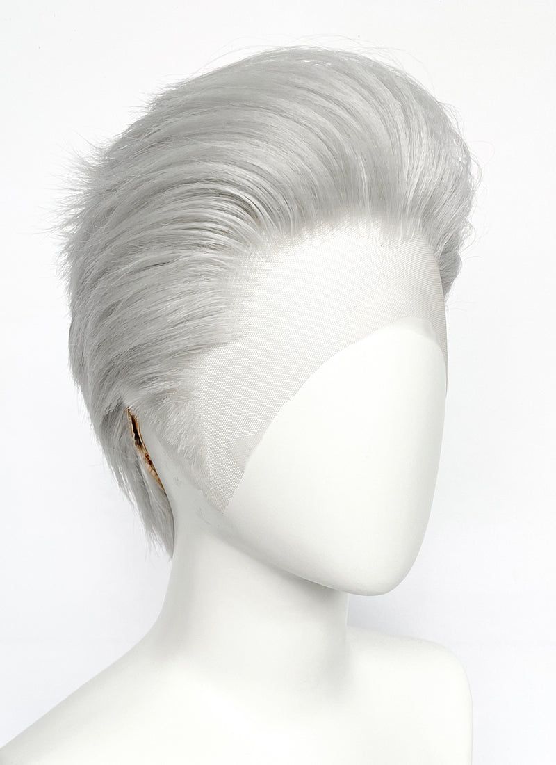 Devil May Cry Vergil Straight Silver Grey Lace Front Synthetic Men's Wig LF6192