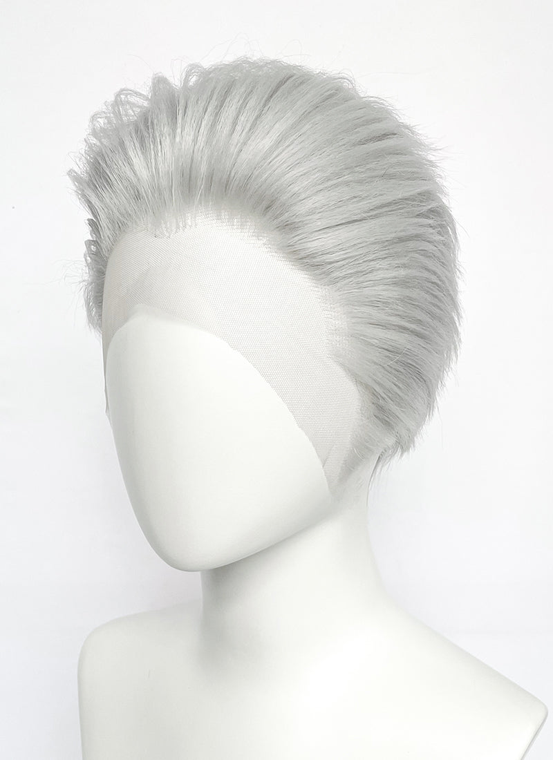 Devil May Cry Vergil Straight Silver Grey Lace Front Synthetic Men's Wig LF6192