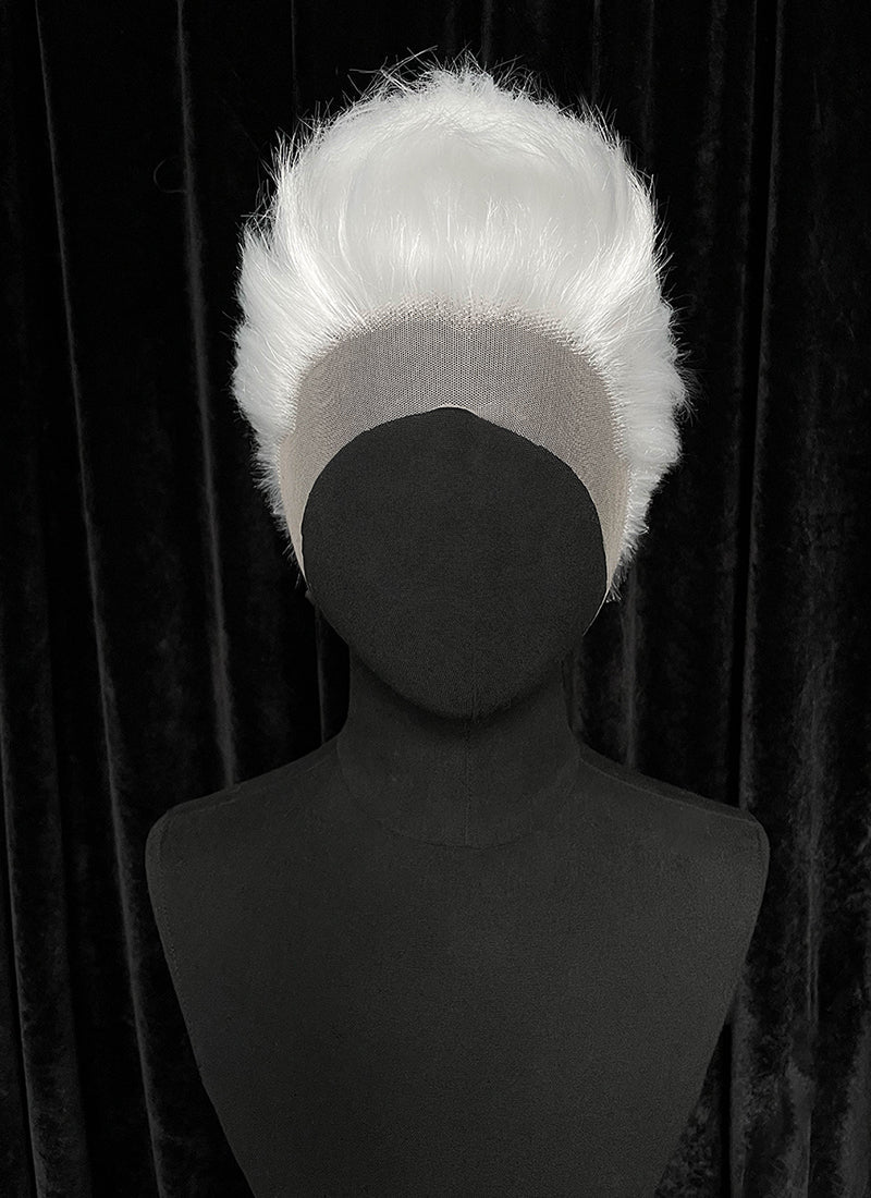 Critical Role The Legend of Vox Machina Percy Straight Pure White 13" x 5" Lace Top Synthetic Men's Wig LF6196