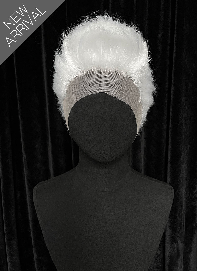 Critical Role The Legend of Vox Machina Percy Straight Pure White 13" x 5" Lace Top Synthetic Men's Wig LF6196