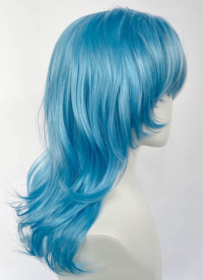 Marvel Rivals Luna Snow Wavy Pastel Blue White Split Color Lace Front Synthetic Wig LF6197