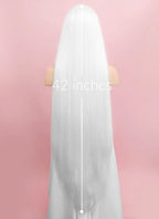 Straight Yaki White Lace Front Synthetic Wig LF701B