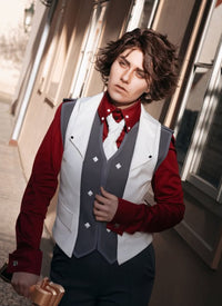 League of Legends LOL Arcane Viktor Wavy Brunette Lace Front Synthetic Men's Wig LF8009