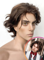 League of Legends LOL Arcane Viktor Wavy Brunette Lace Front Synthetic Men's Wig LF8009
