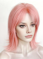 Pink Straight Lace Front Synthetic Bob Hair Wig LF8011