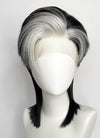 Black With Silver White Straight Lace Front Synthetic Wig LF8041