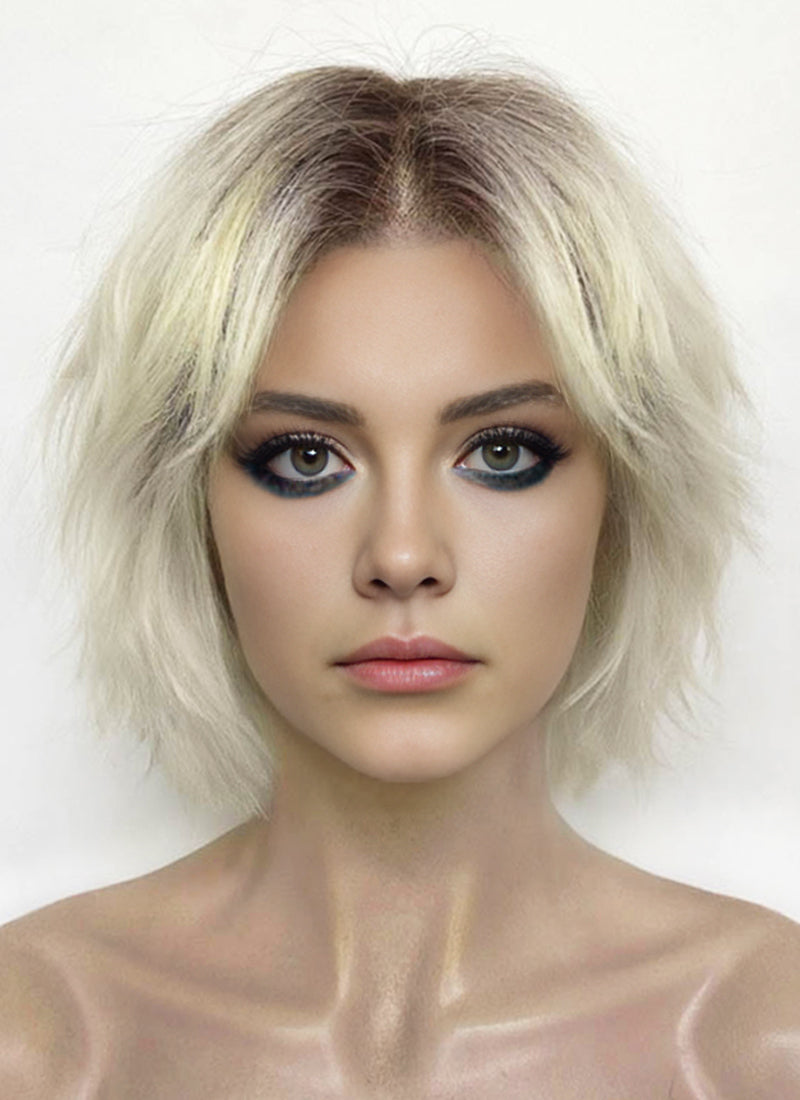 The New Avengers Thunderbolts Yelena Belova Black Widow Blonde With Dark Roots Wavy Lace Front Synthetic Wig LF8046
