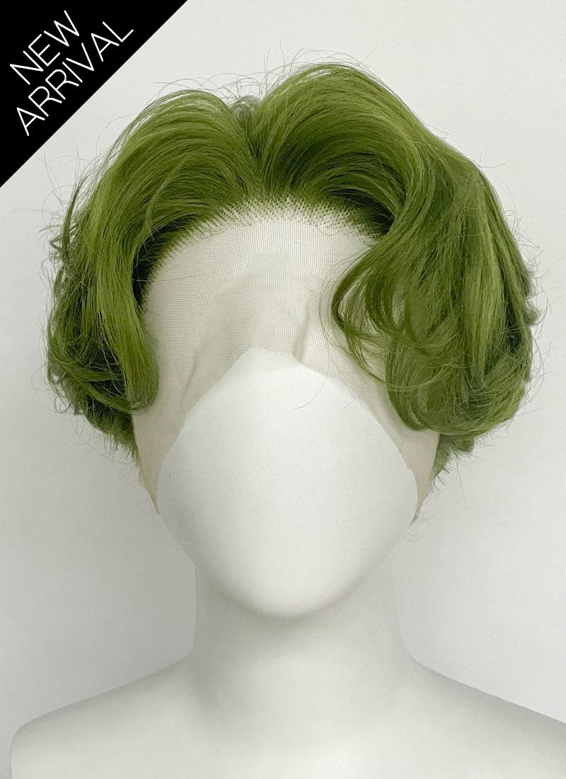 Green Wavy Lace Front Synthetic Hair Men's Wig LF8056