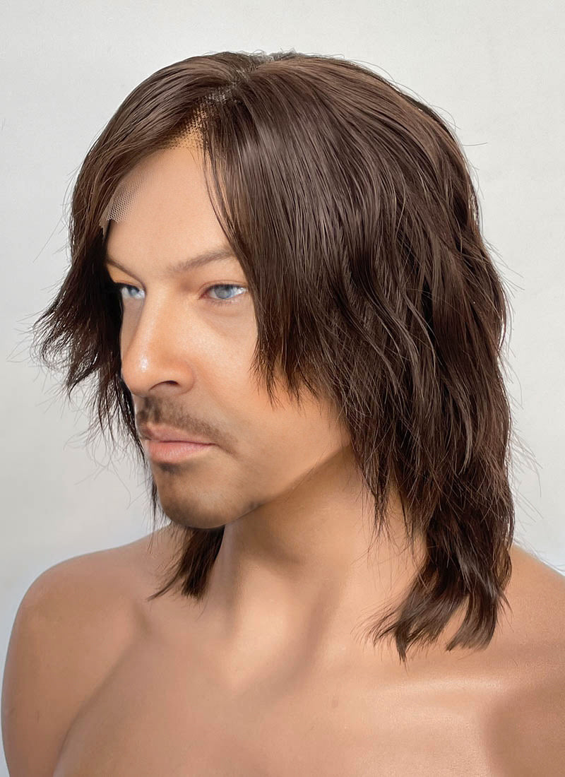 Death Stranding 2: On the Beach Sam Brown Wavy Lace Front Synthetic Men's Wig LF8062