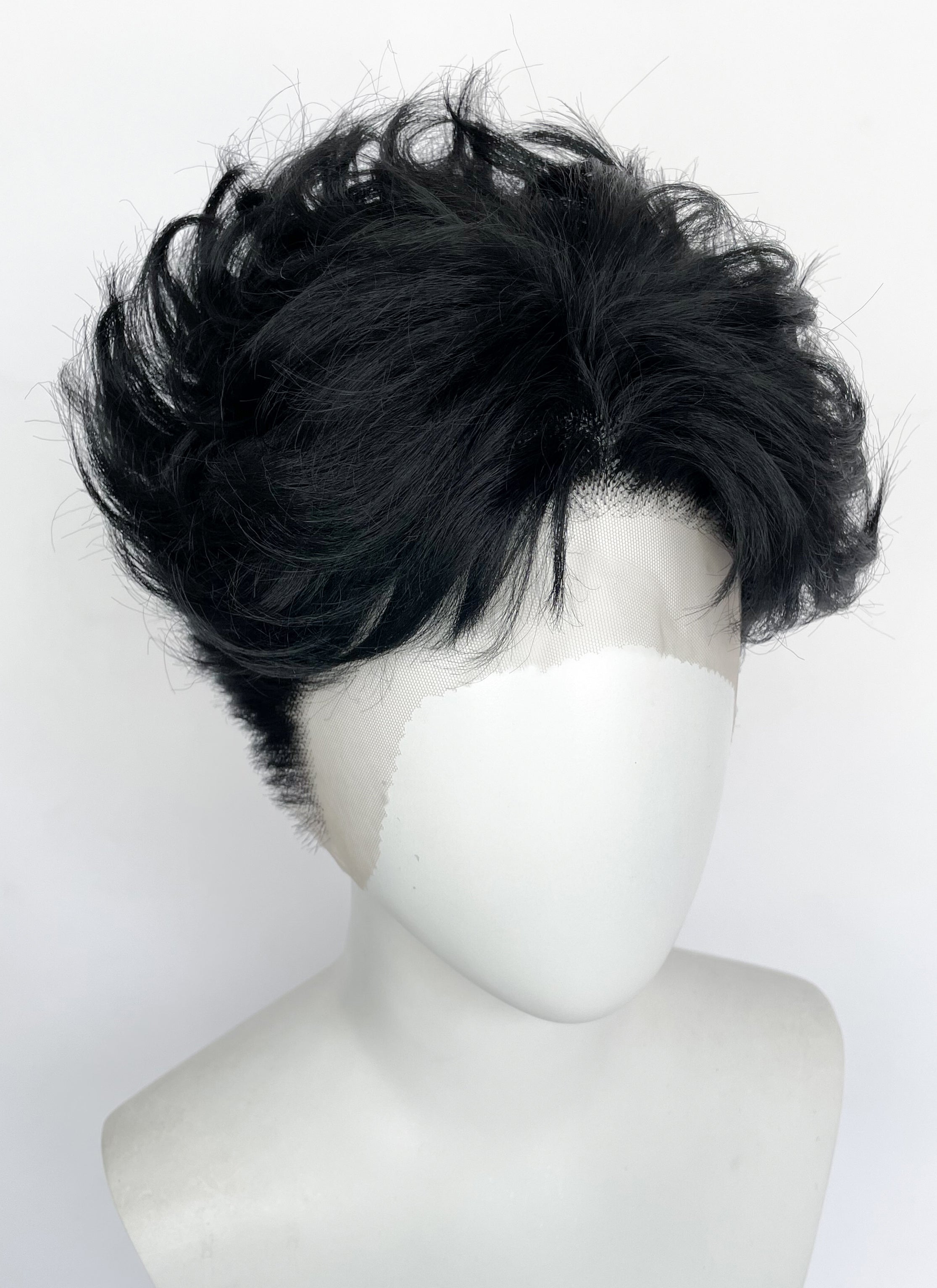 DAN DA DAN Ken Takakura Okarun Black Wavy Lace Front Synthetic Men's Wig LF8063