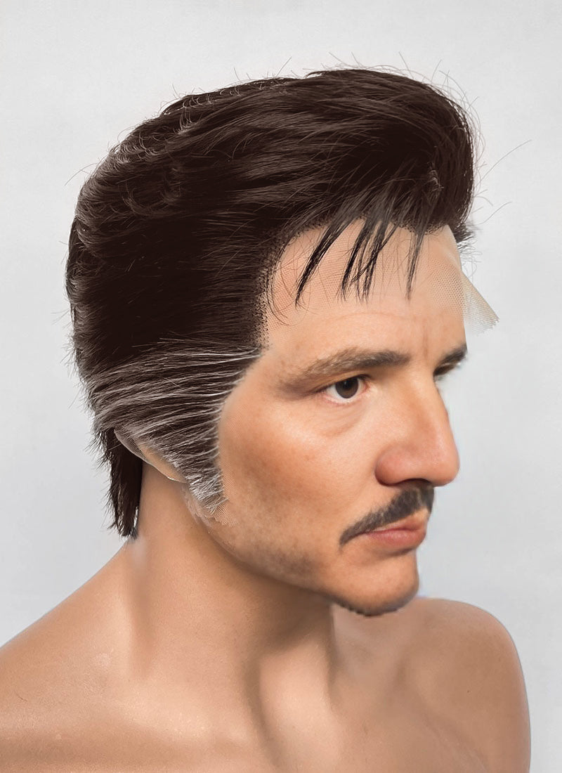 The Fantastic Four Mister Fantastic Reed Richards Black Mixed Silver Grey Straight Lace Front Synthetic Men's Wig LF8072