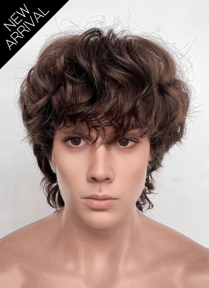 Wednesday Tyler Galpin Brunette Wavy Lace Front Synthetic Men's Wig LF8077