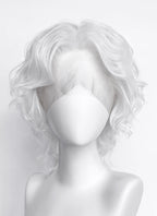 White Wavy Lace Front Synthetic Men's Wig LF8083