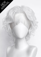 White Wavy Lace Front Synthetic Men's Wig LF8083
