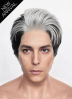 Black And White Straight Lace Front Synthetic Men's Wig LF8084