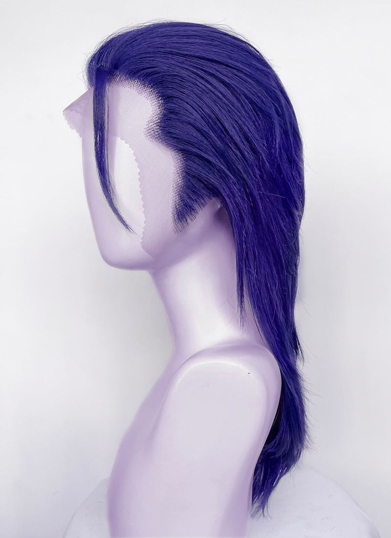 Critical Role The Mighty Nein Mollymauk Tealeaf Purplish Blue Straight Lace Front Synthetic Men's Wig LF8091