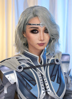 Baldur's Gate 3 Isobe Grey Wavy Lace Front Synthetic Wig LF8092