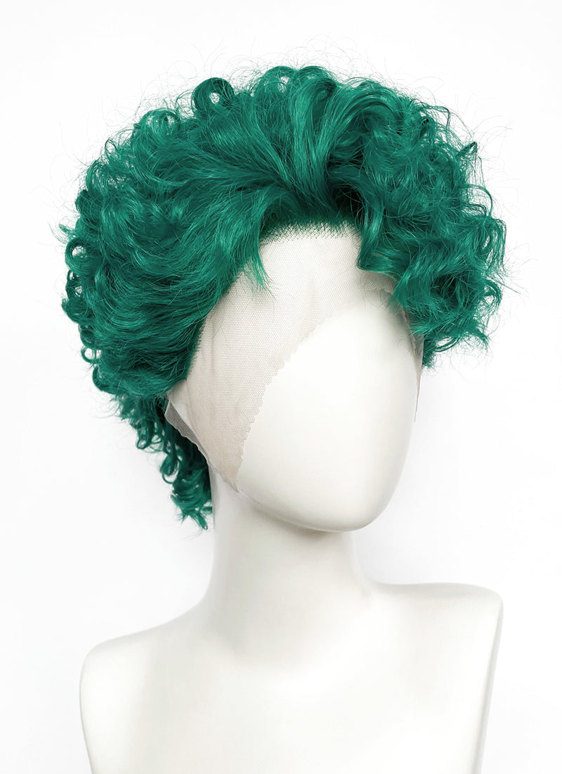 Green Curly Lace Front Synthetic Men's Wig LF8100A