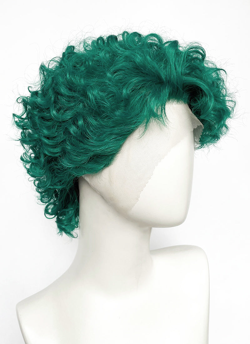 Green Curly Lace Front Synthetic Men's Wig LF8100A