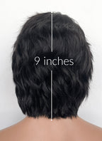 Crimson Desert Kliff Jet Black Wavy Lace Front Synthetic Men's Wig LF8113