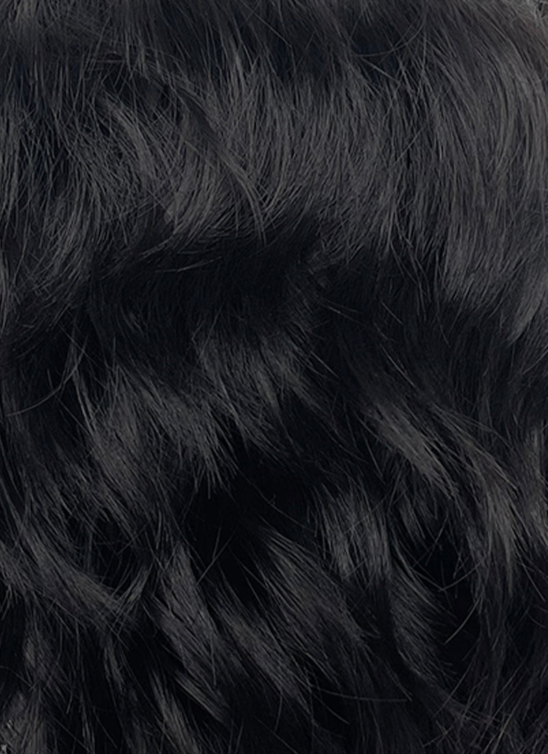 Crimson Desert Kliff Jet Black Wavy Lace Front Synthetic Men's Wig LF8113