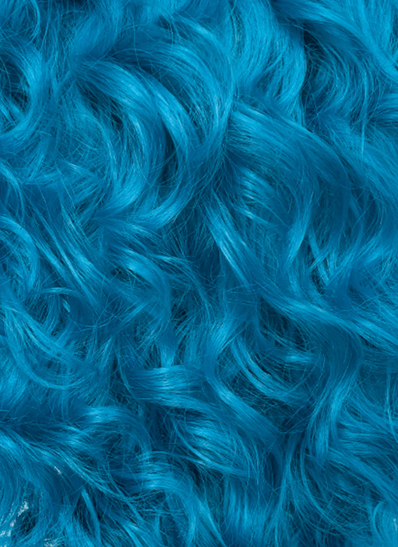 Turquoise Blue Wavy Lace Front Synthetic Men's Wig LF8129
