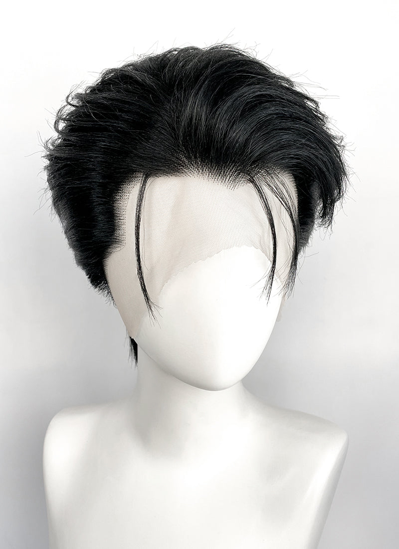 Black Straight Lace Front Synthetic Men's Wig LF8131