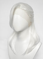 White Braided Lace Front Synthetic Men's Wig LF8132