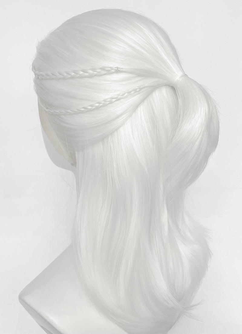 White Braided Lace Front Synthetic Men's Wig LF8132