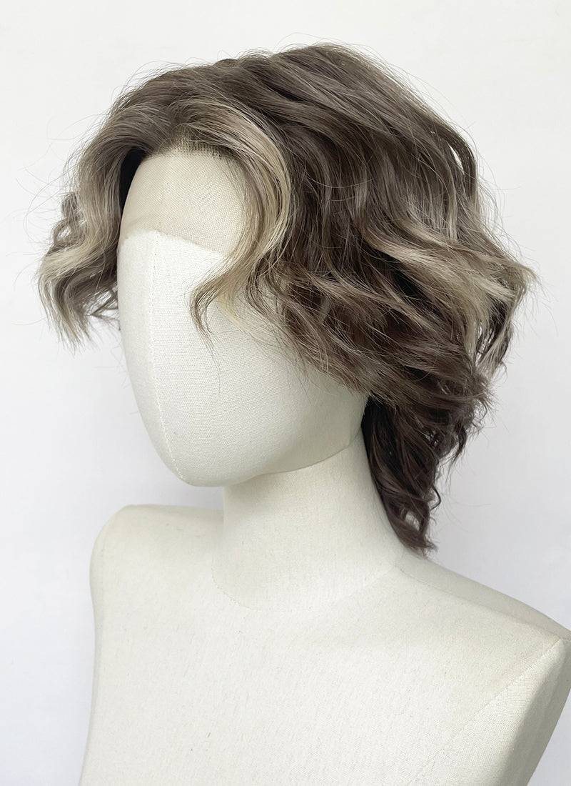 Brown Mixed Blonde Wavy Lace Front Synthetic Wig LFCS273