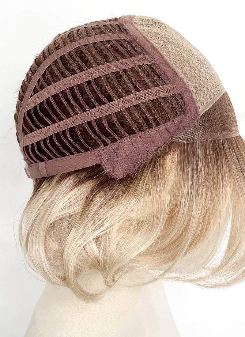 Blonde With Dark Roots Wavy Mono Top Lace Wig LFCS304