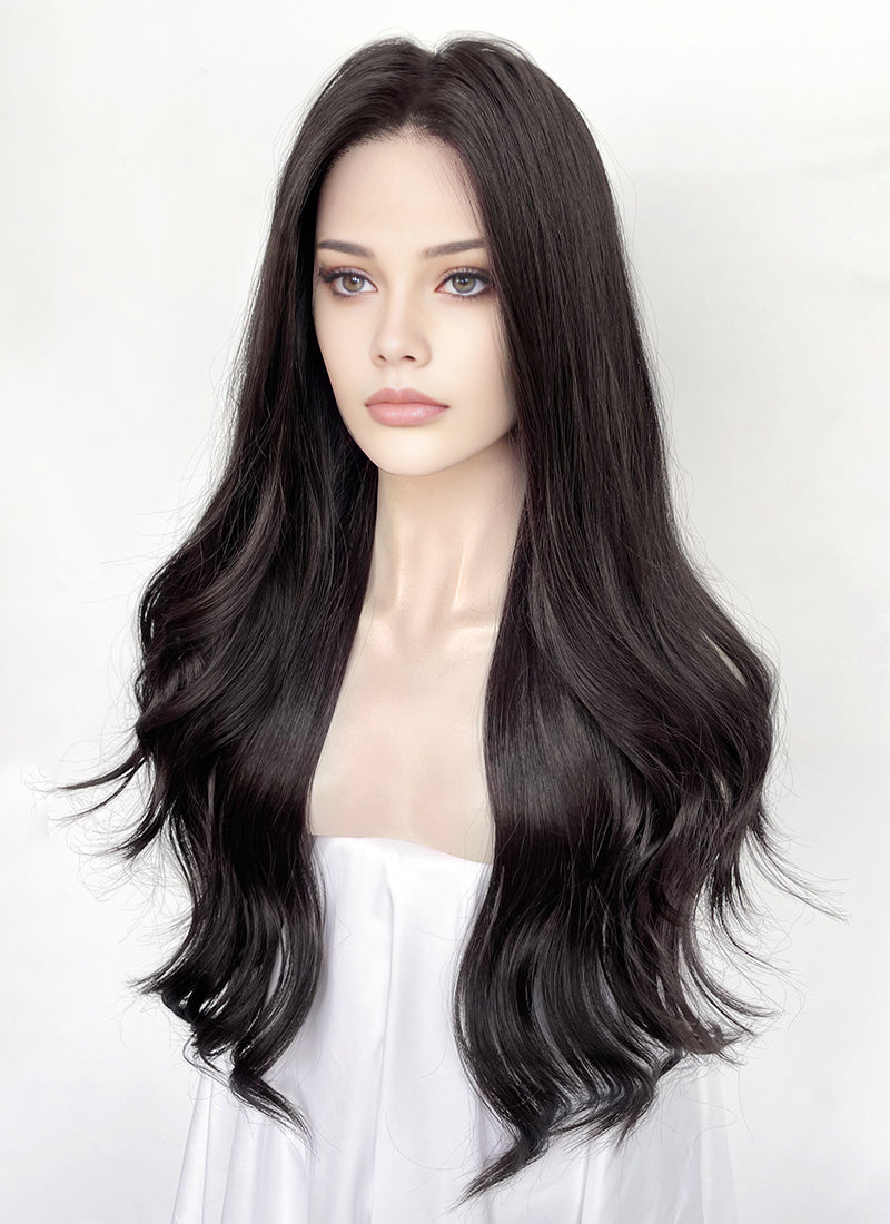 Dark Brown Wavy Lace Front Synthetic Hair Wig LFK5580
