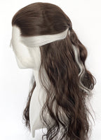 Brown Mixed Silver Grey Wavy Lace Front Synthetic Hair Wig LFK5603