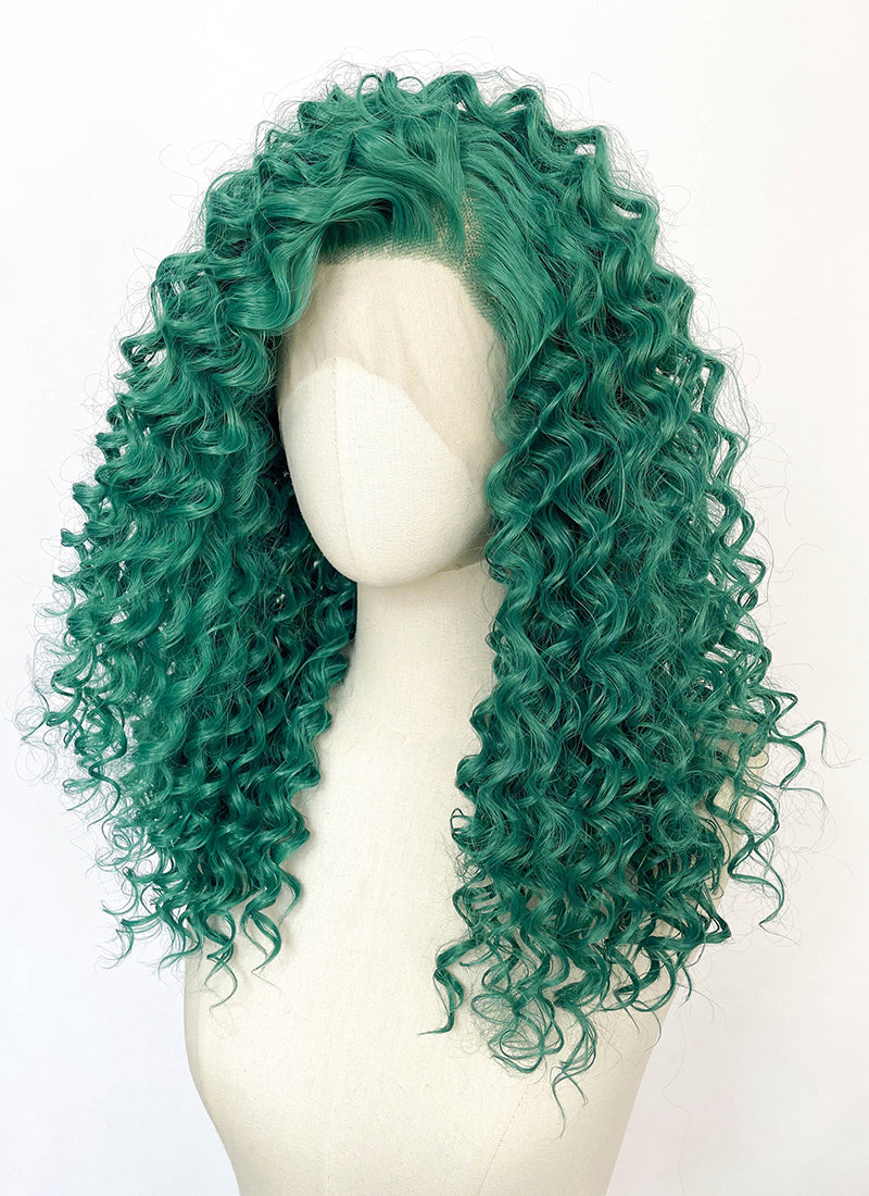 Green Curly Lace Front Synthetic Wig LFK5604