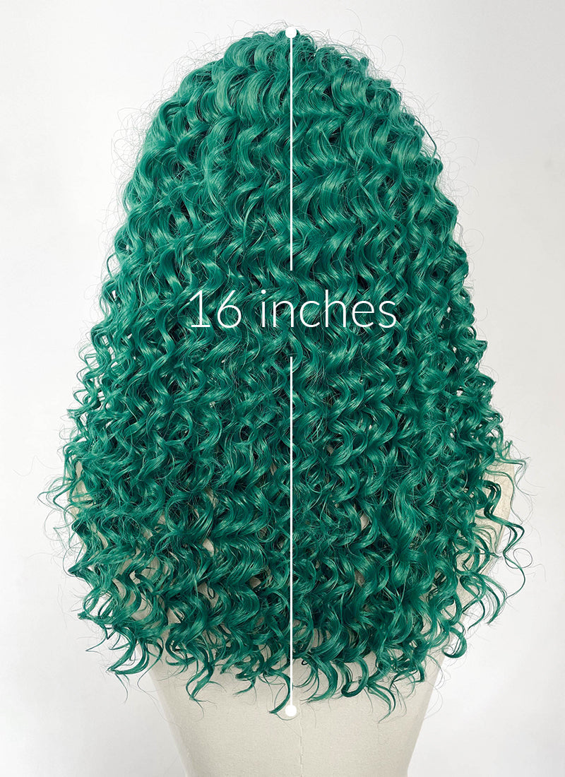 Green Curly Lace Front Synthetic Wig LFK5604